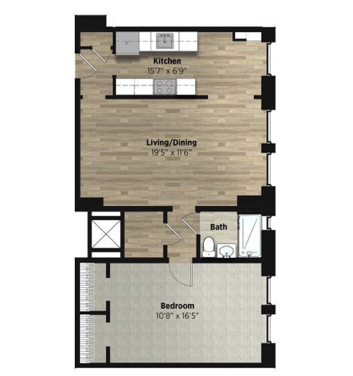 Fairfax one bedroom layout