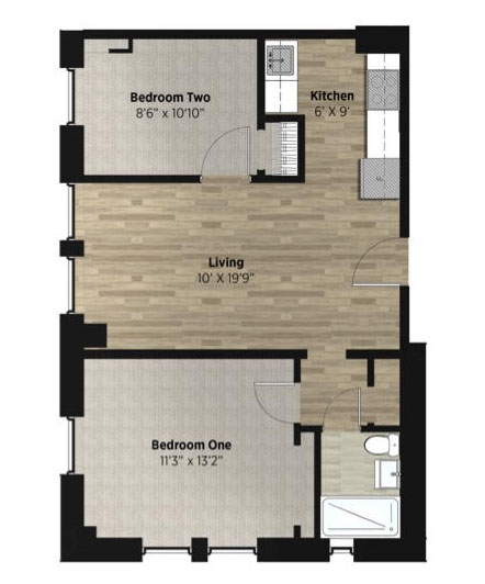 Fairfax two bedroom layout