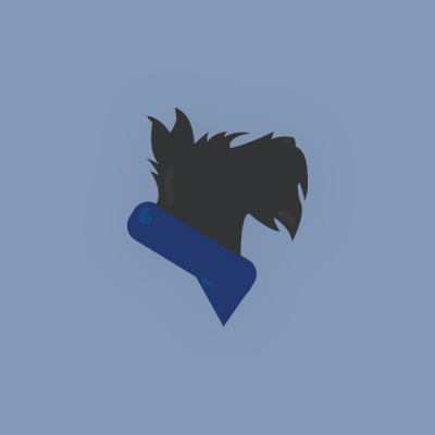 graphic of Scotty wearing a blue bandana on a blue background