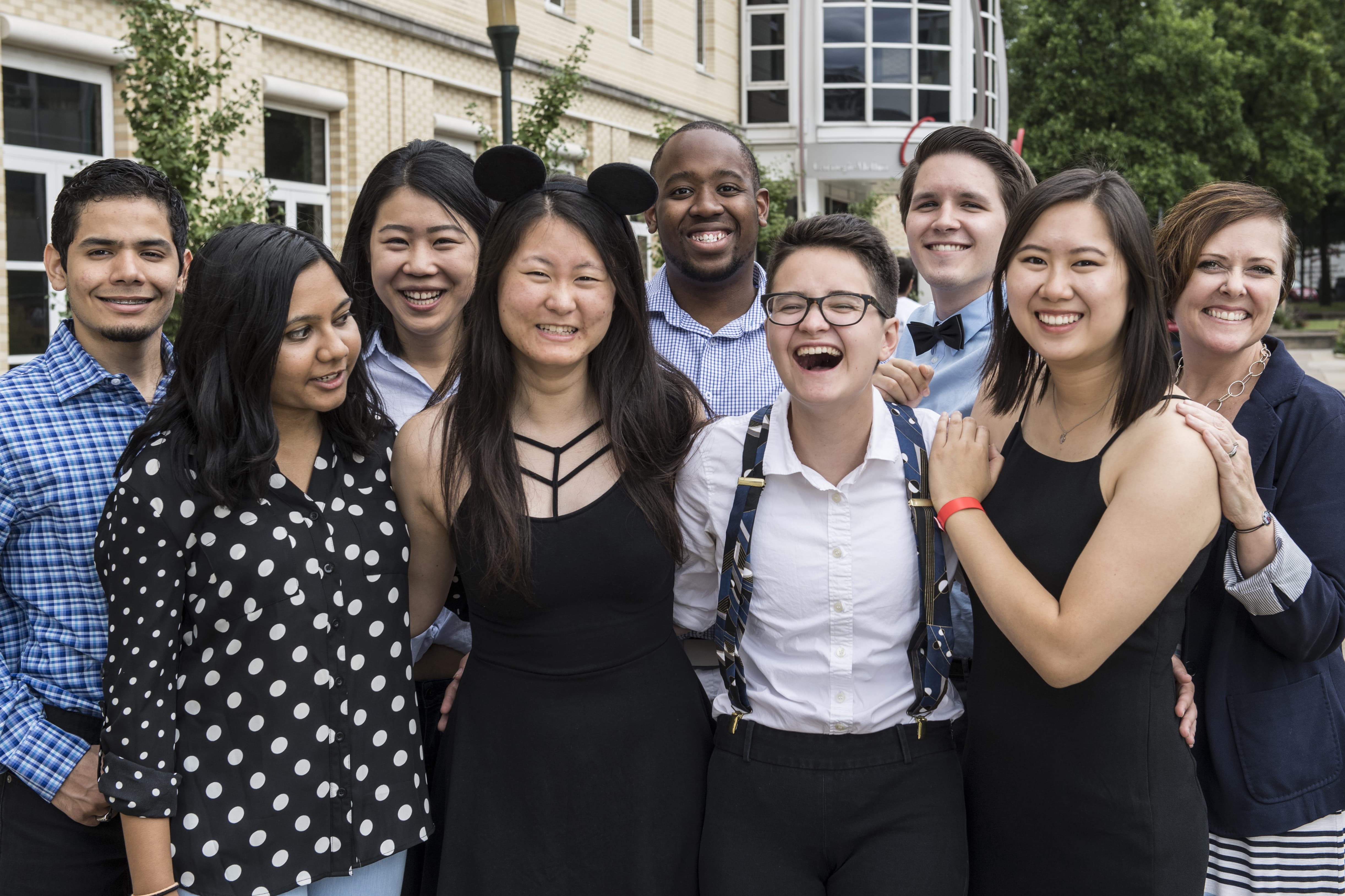 Photo of a group of students smiling and laughing