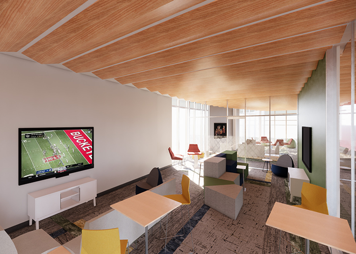 rendering of forbes and beeler media room