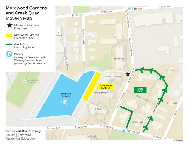 Morewood Gardens Upperclass Move-In Map