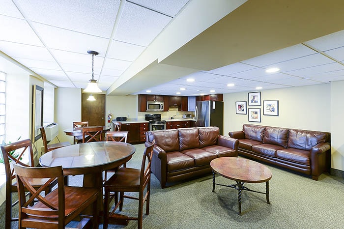 Photo of a Fairfax community room and kitchen