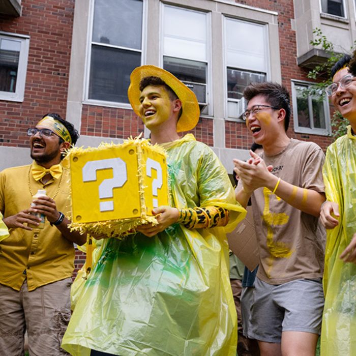 students wearing yellow during House Wars