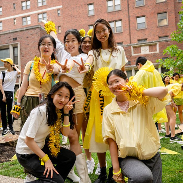 student wearing yellow during housewars
