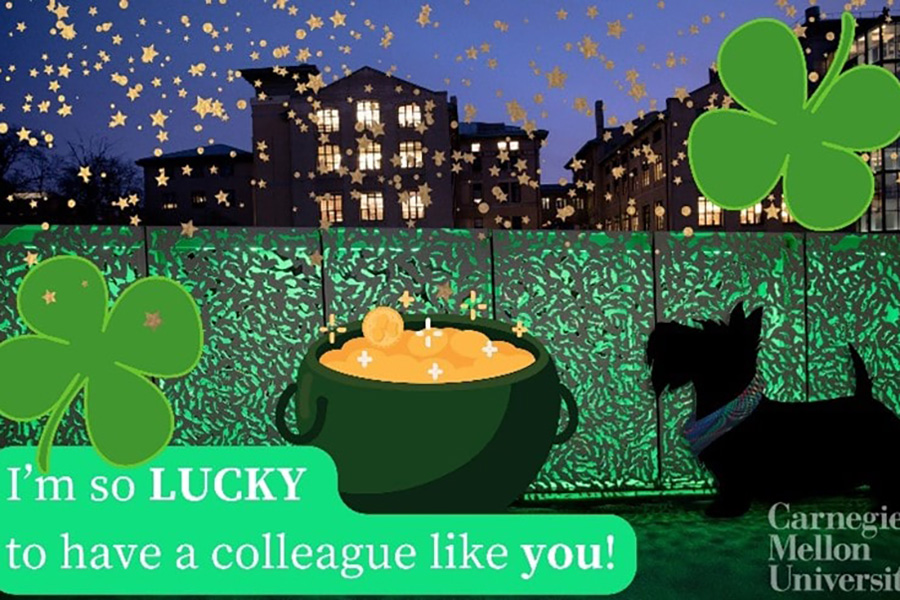 St Patrick's Day themed ecard that says "I'm so lucky to have a colleague like you"