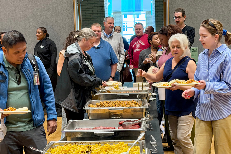 The buffet line at the 2026 CMU Community Picnic