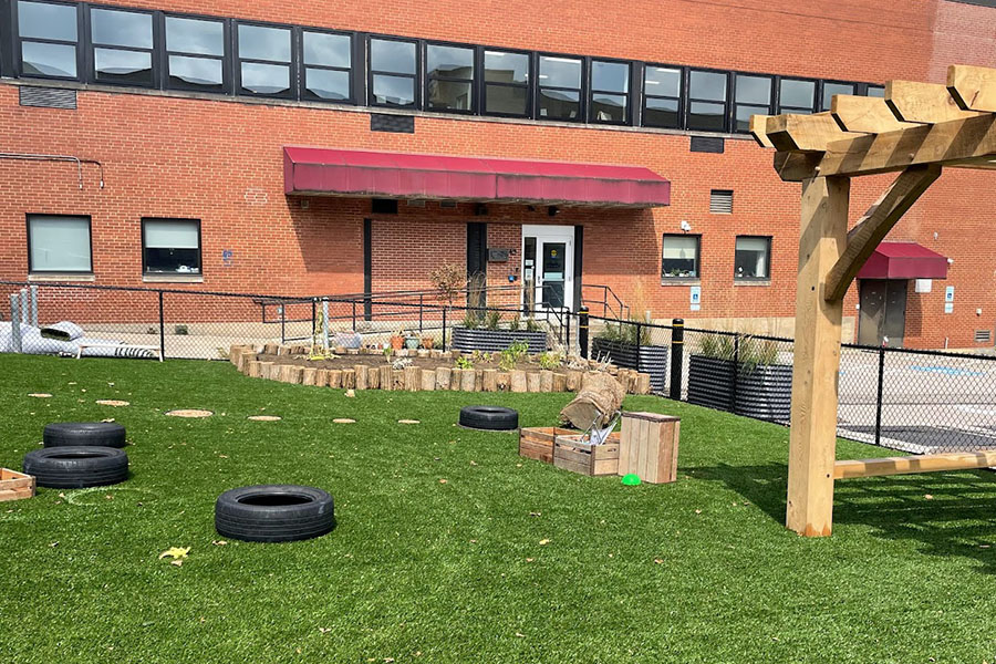 The outdoor playground at the expanded Penn Avenue Cyert location