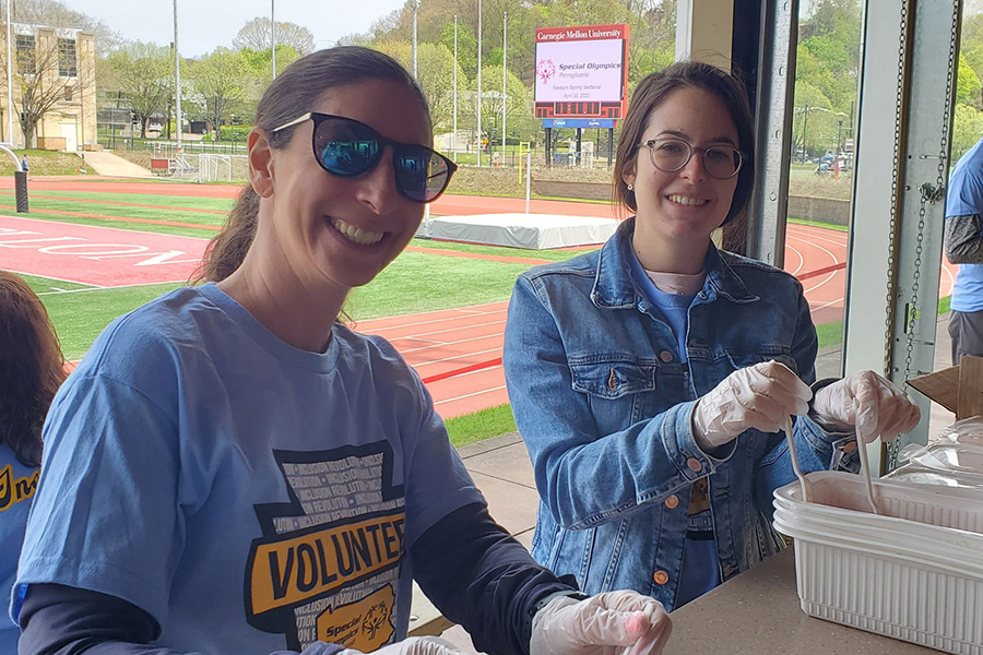 Volunteers at Special Olympics event