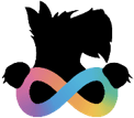 Neurodiverse Faculty and Staff Alliance logo of Scotty dog holding a rainbow infinity symbol