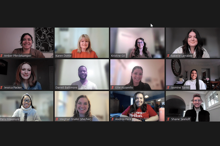 12 members of the Supervisor Services team during Zoom meeting