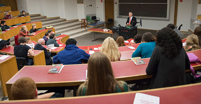 acclaimed novelist ron carlson gave the keynote speech at the adamson student writing awards