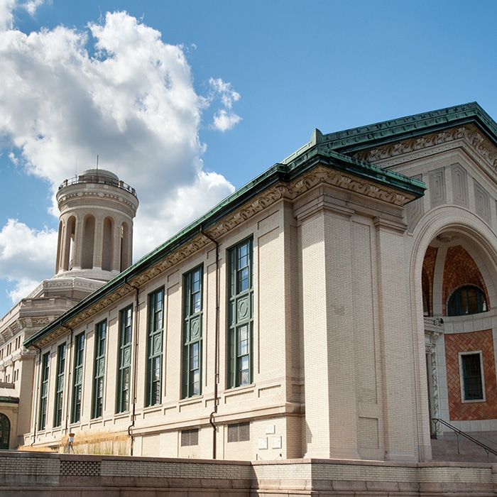 Hamerschlag Hall and blue sky