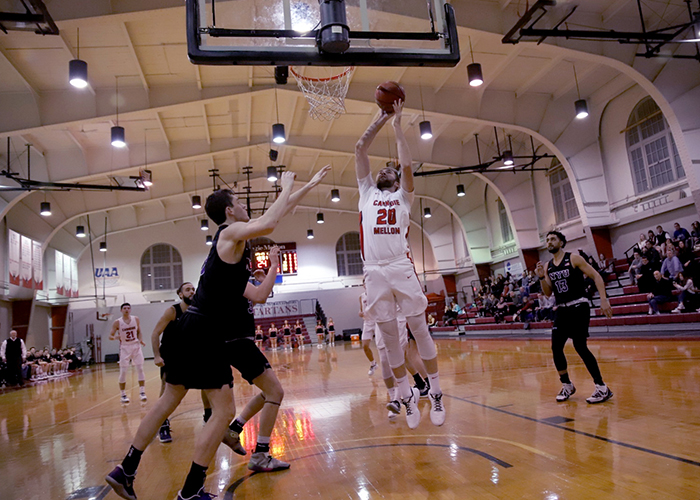 Students playing basketball