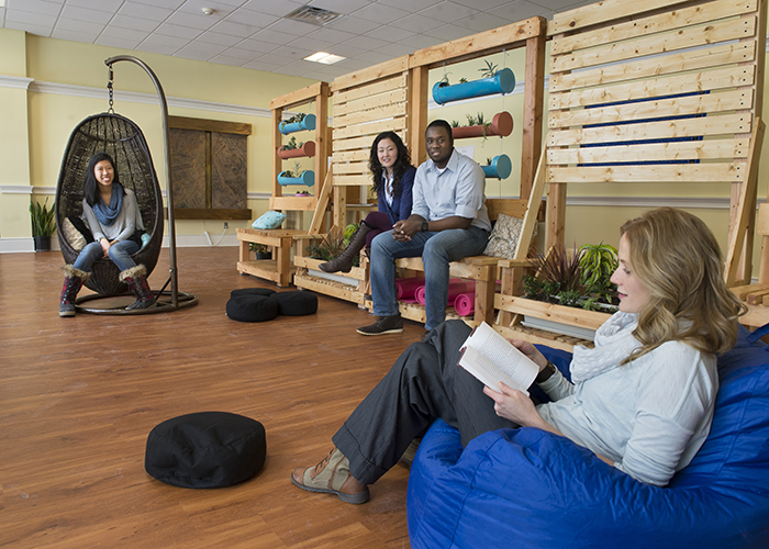 Students using mindfulness room