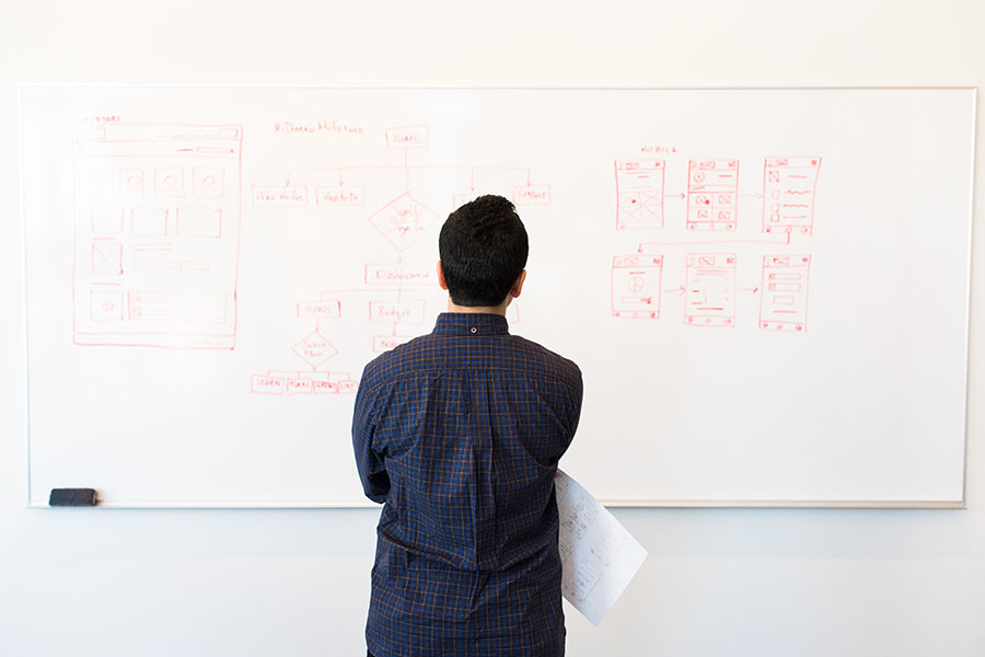 Student at a whiteboard