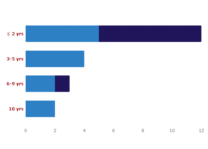 bar graph of years of experience