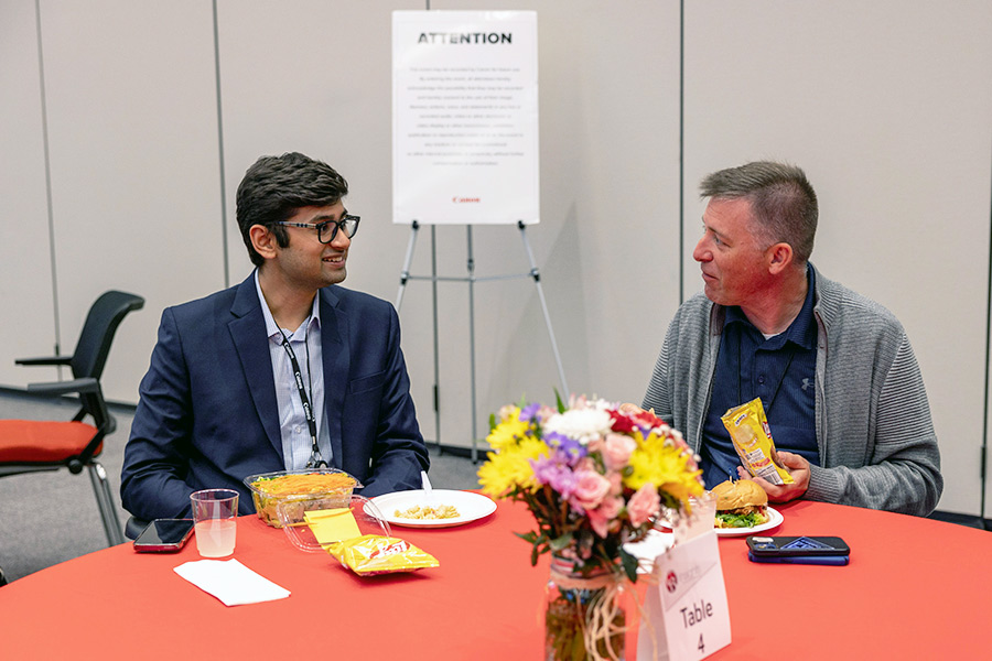 Mahir at a networking event