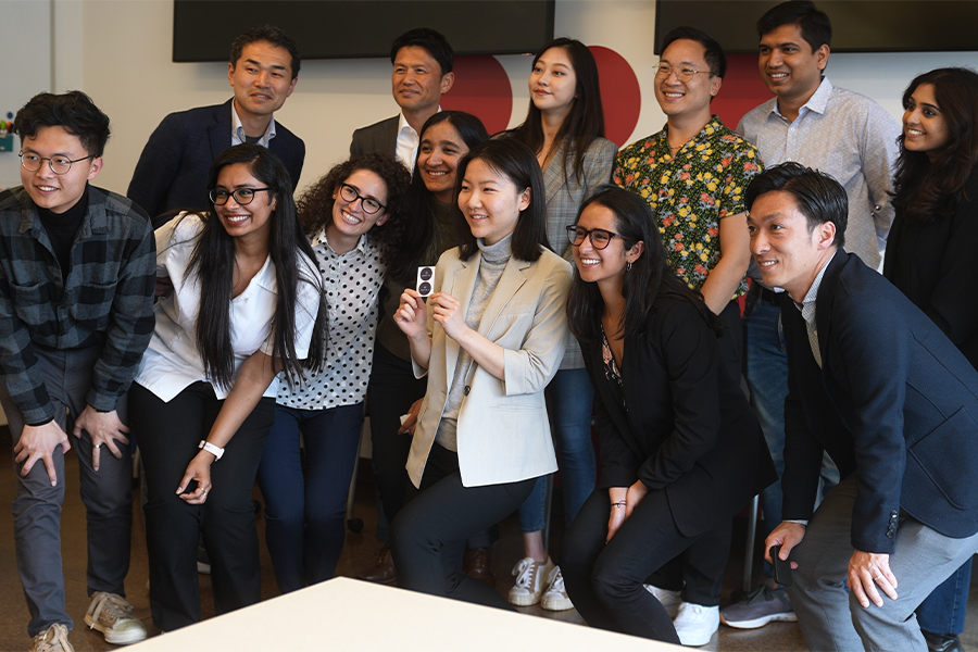 IPD capstone team poses with sponsors from Canon for a photograph