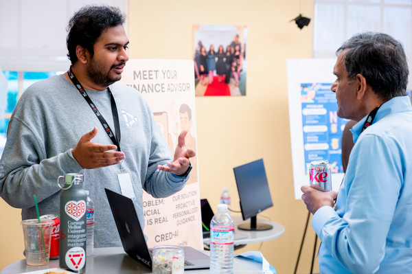 Student presenting a project