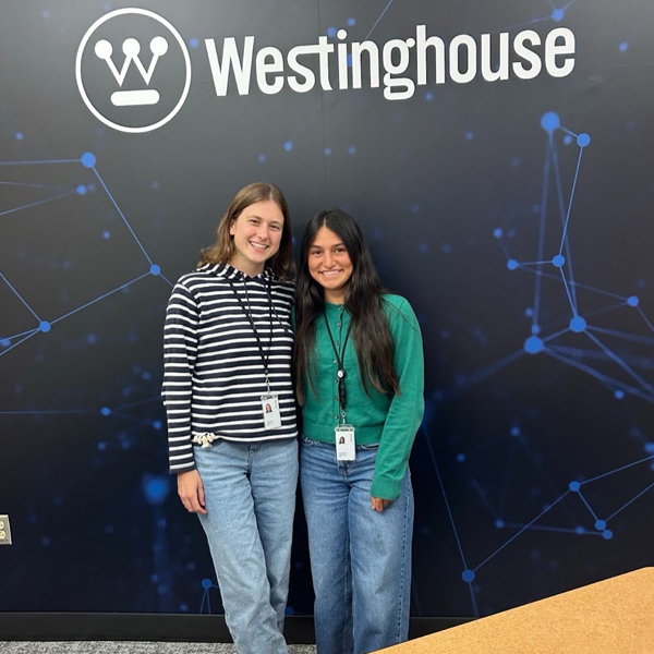 Katie Lucas (EDIE ‘27) with a colleague at Westinghouse Electric Company