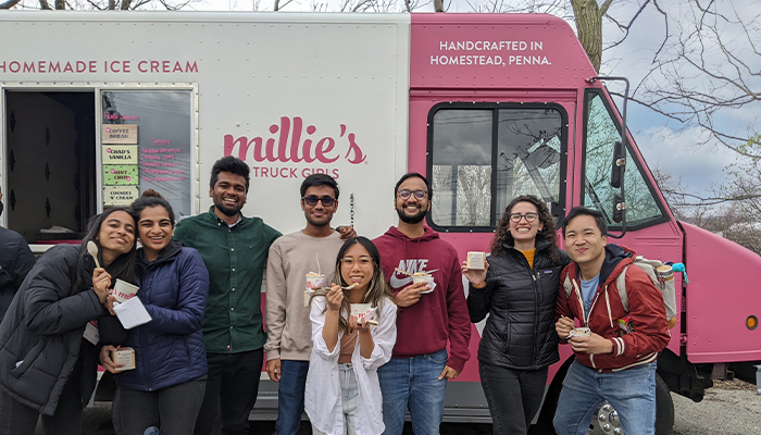 students eating ice cream