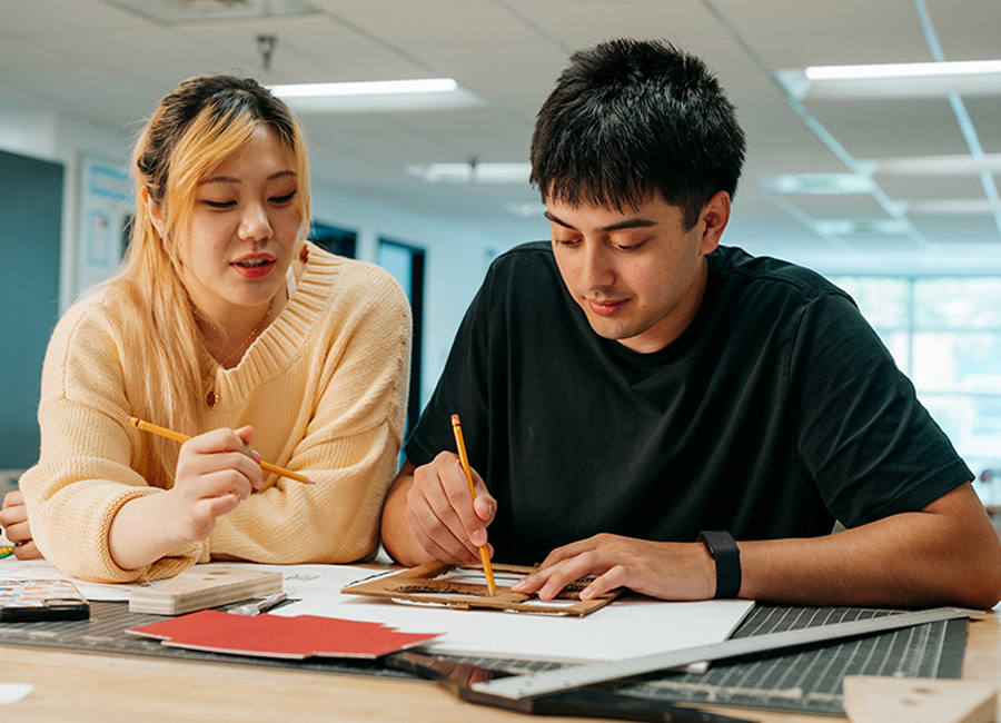 miips students work together on a class project