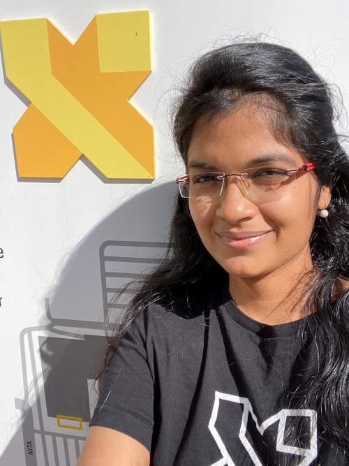 manuja gokulan in front of the google x logo