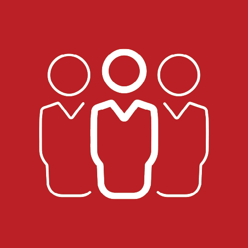 a logo of 3 people in a group