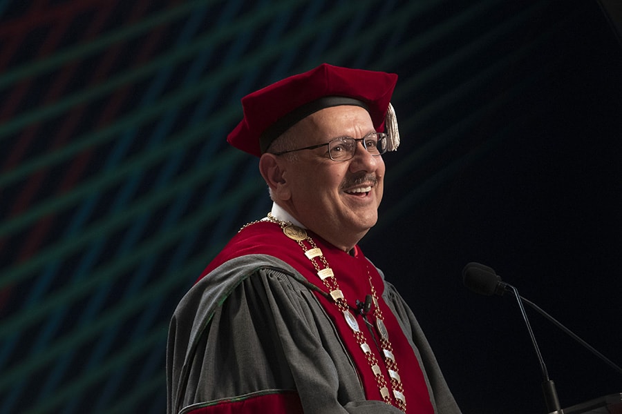 A photo of Farnam Jahanian at his investiture ceremony