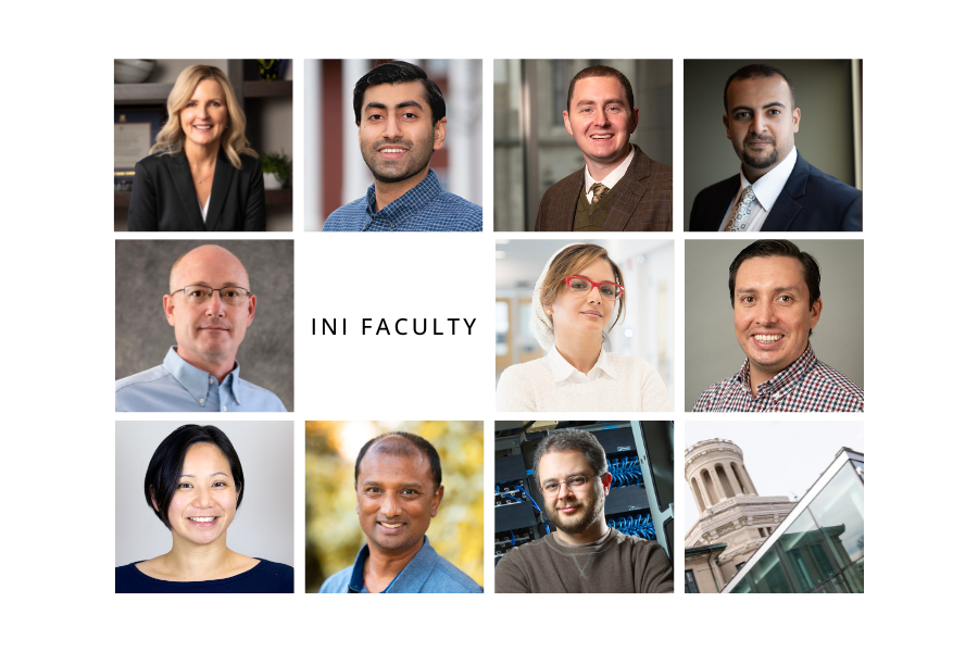 A collection of photos of current INI faculty
