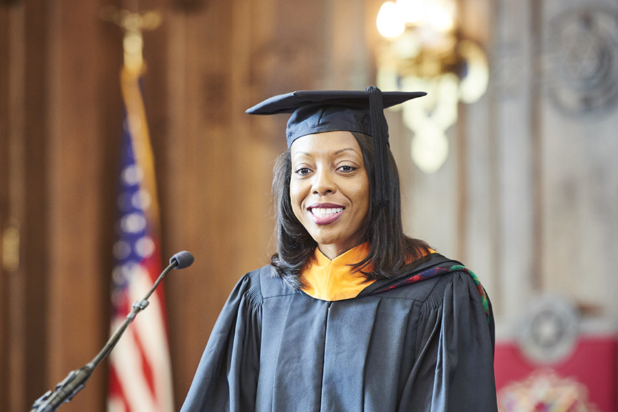 Marachel Knight at the INI commencement ceremony