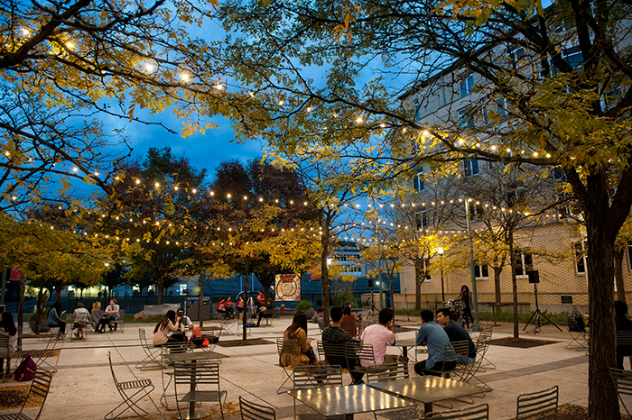 Campus Outdoors At Night