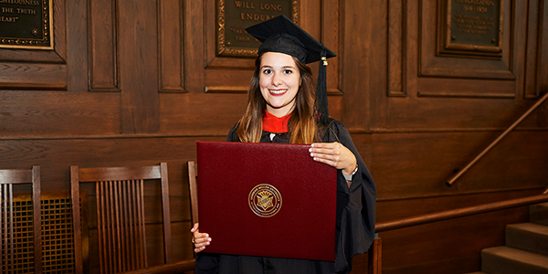 Rose Silva with her diploma