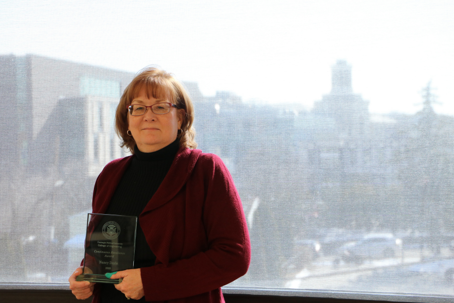 Nancy Doyle with her award