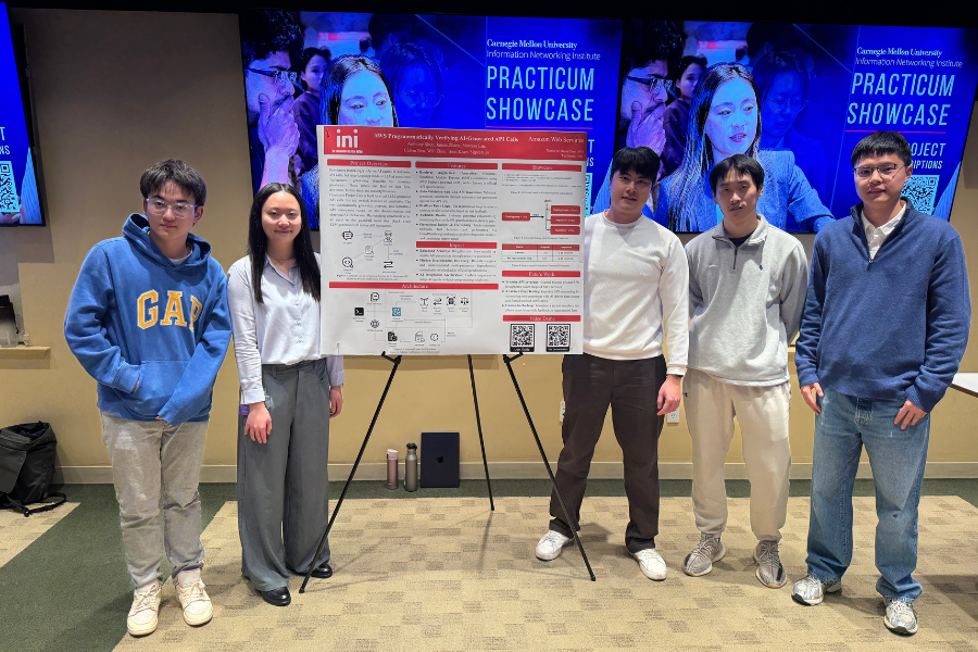 Amazon Practicum team with their poster
