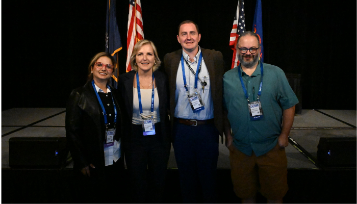 Hanan Hibshi, Dena Haritos Tsamitis, Michael Mattarock and Patrick Tague at the CAE Symposium