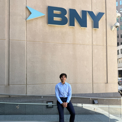Raghav Trivedi at his internship at BNY