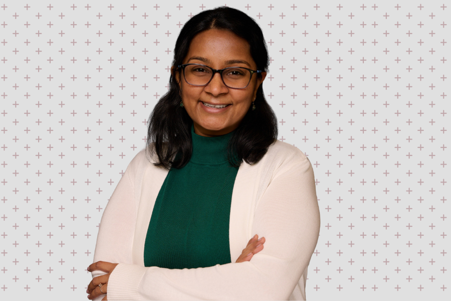 Decorative image of Amy Rambhia on a grey background