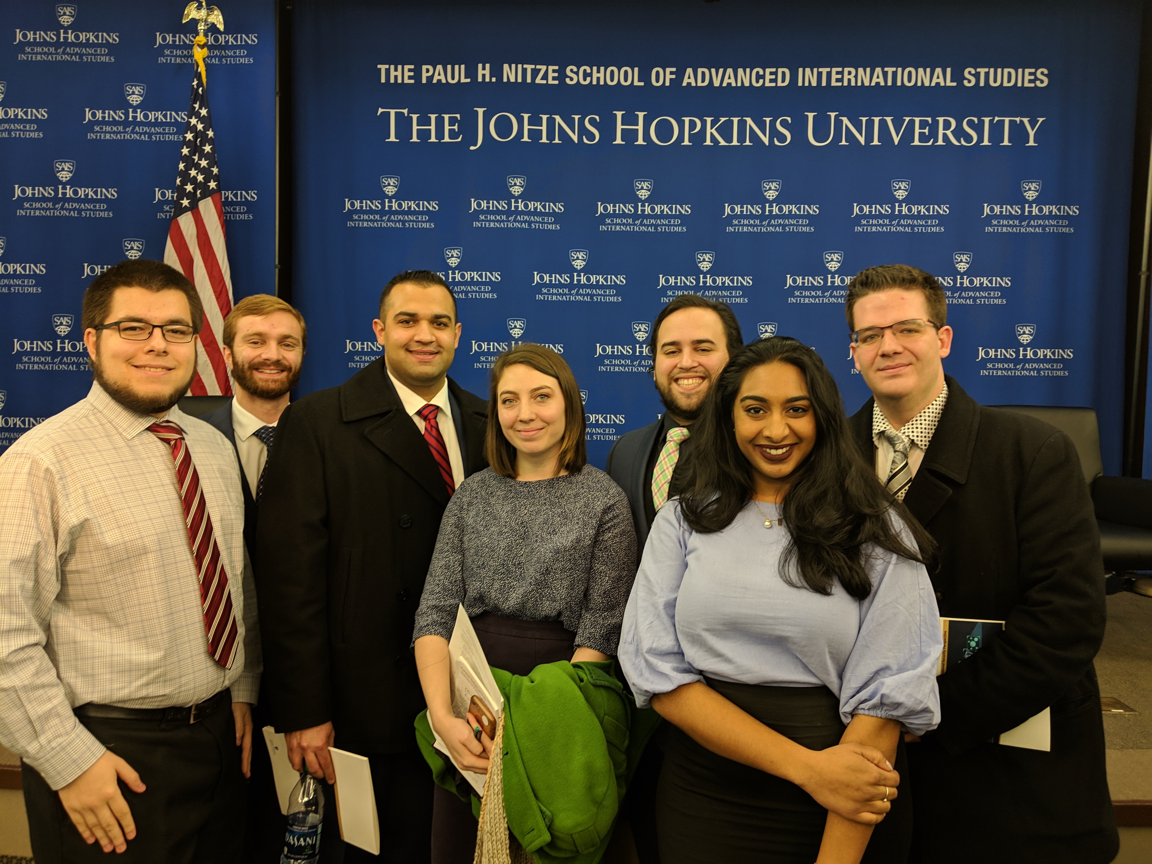 Students attended an event at Johns Hopkins University's School of Advanced International Studies.