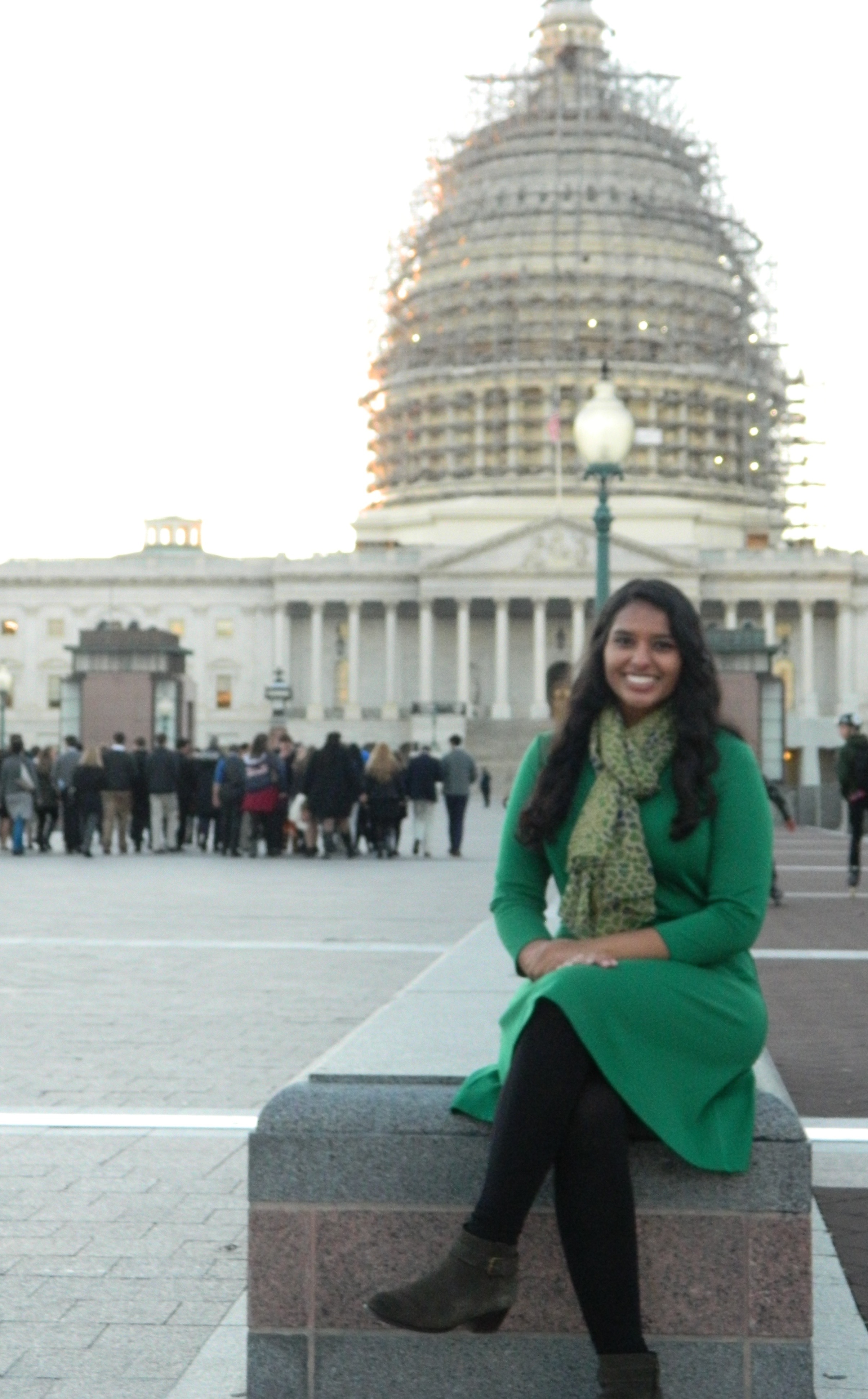 Ashwini Ganpule, a student in the fall 2015 cohort, poses in front of the US Capitol Building
