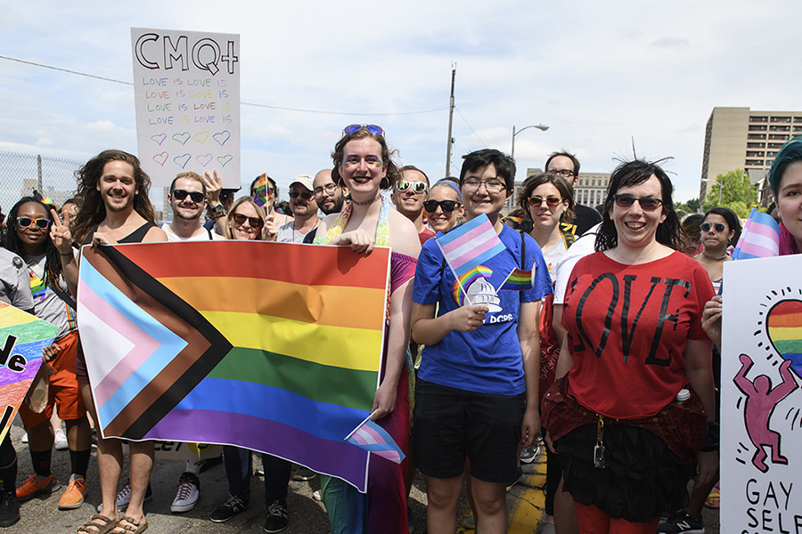 A photo of CMU students at Pittsburgh's Pride Parade