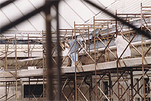 Scaffolding Wraped around College of Fine Arts