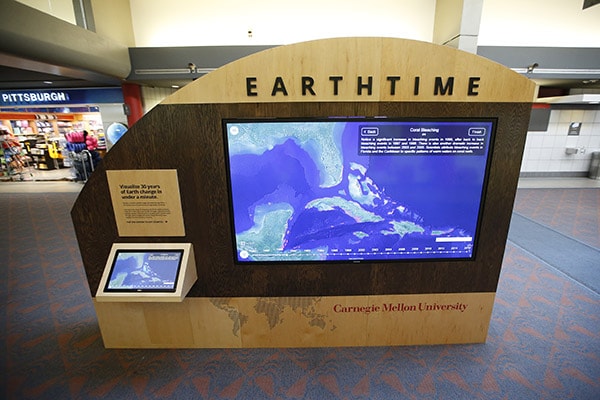 A photo of the EarthTime display