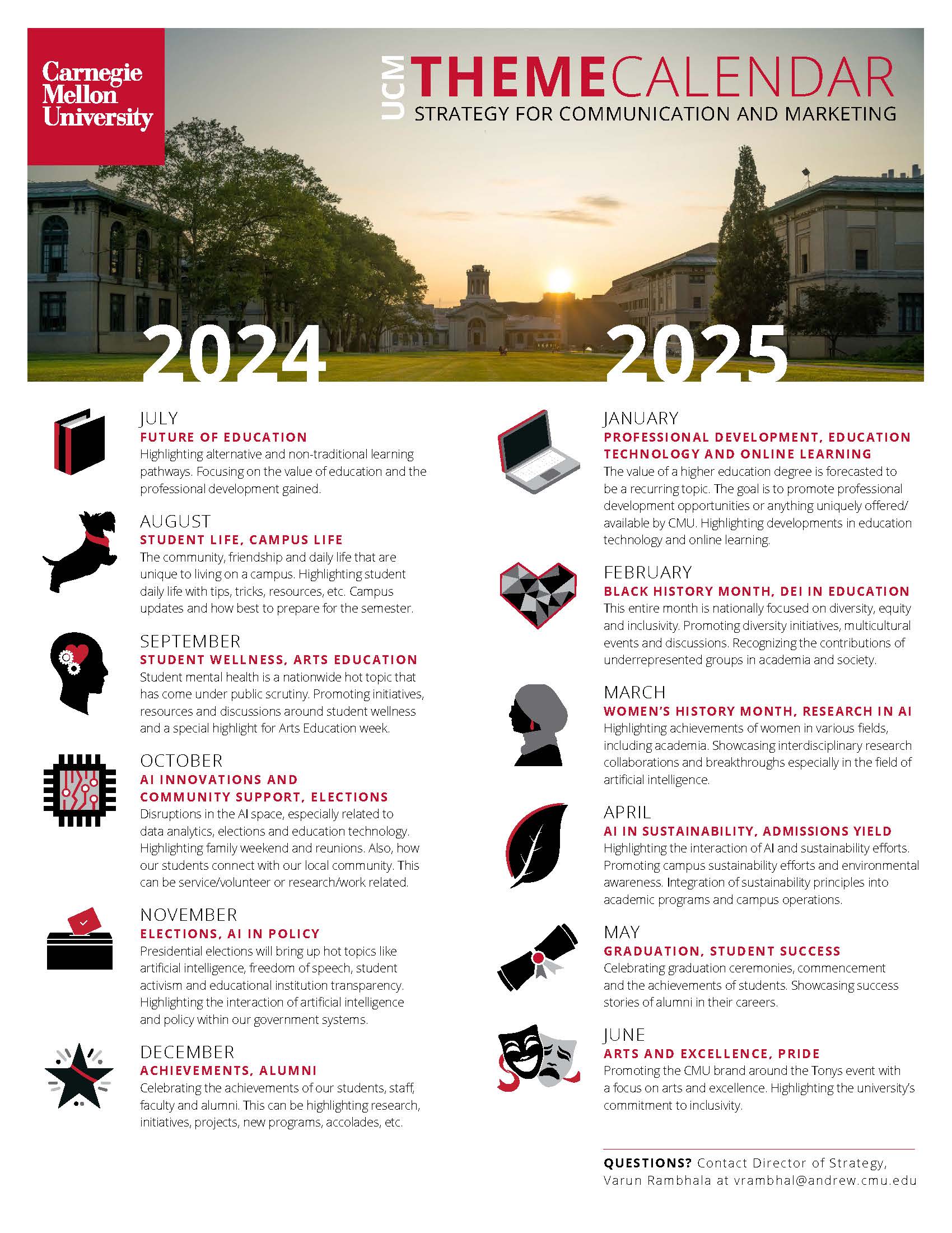 2024–2025 UCM Theme Calendar