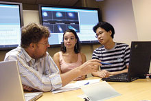 photo of Bob Murphy and students