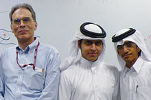 photo of Russ Walker with Qatar students