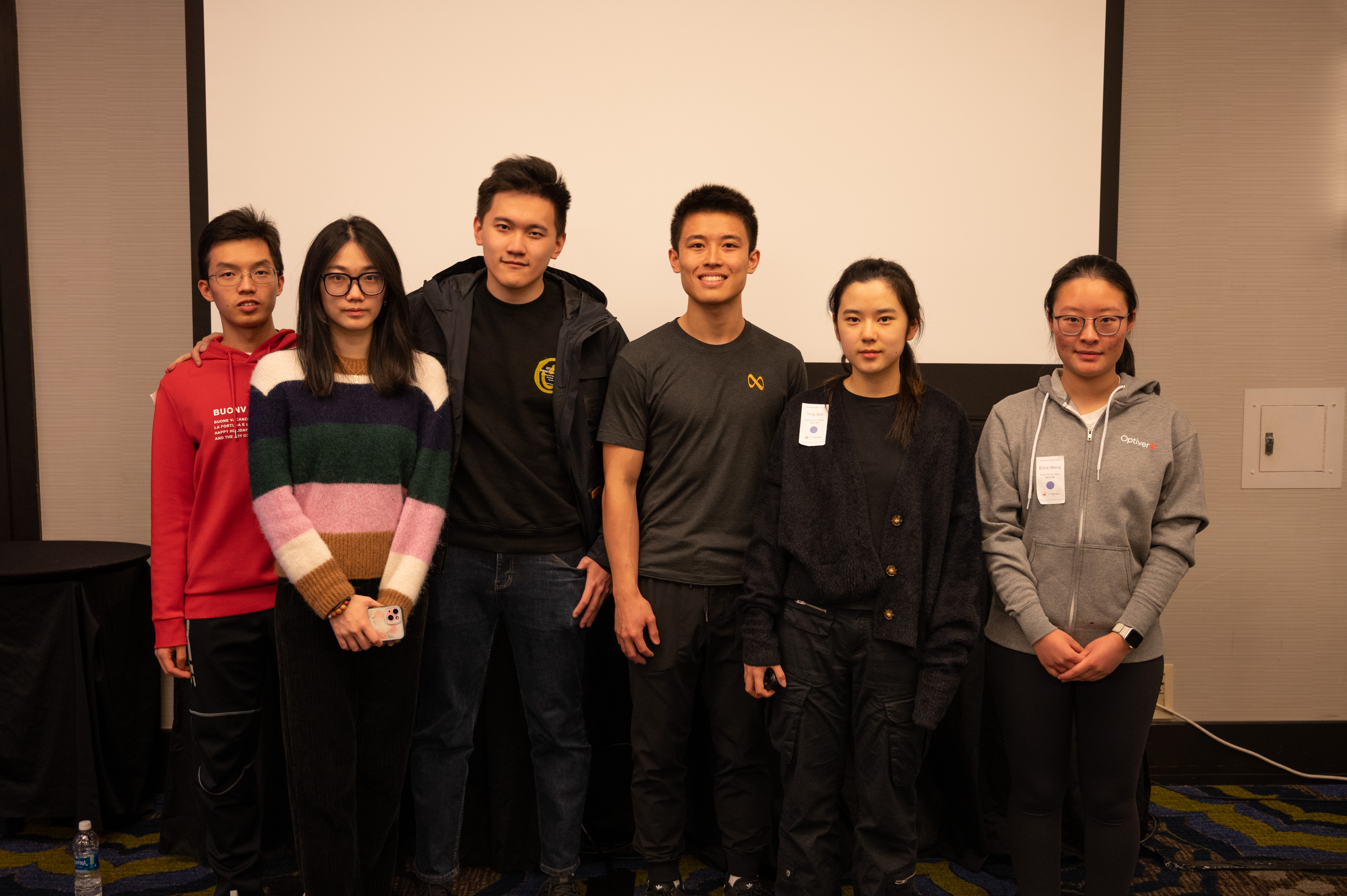 Team Silicon Valley Bank from left to right: Ricky Huang, Wendy Li, Fenglin Wang, Richard Zhan, Ying Sun and Erica Wang