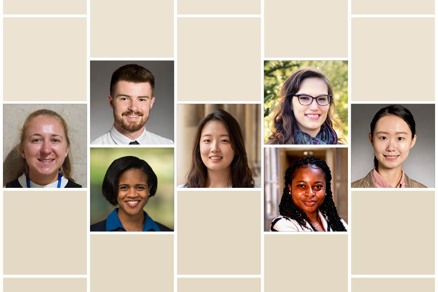 Seven headshots of graduate students and fellows