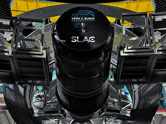 Image of an enormous camera mounted in an observatory